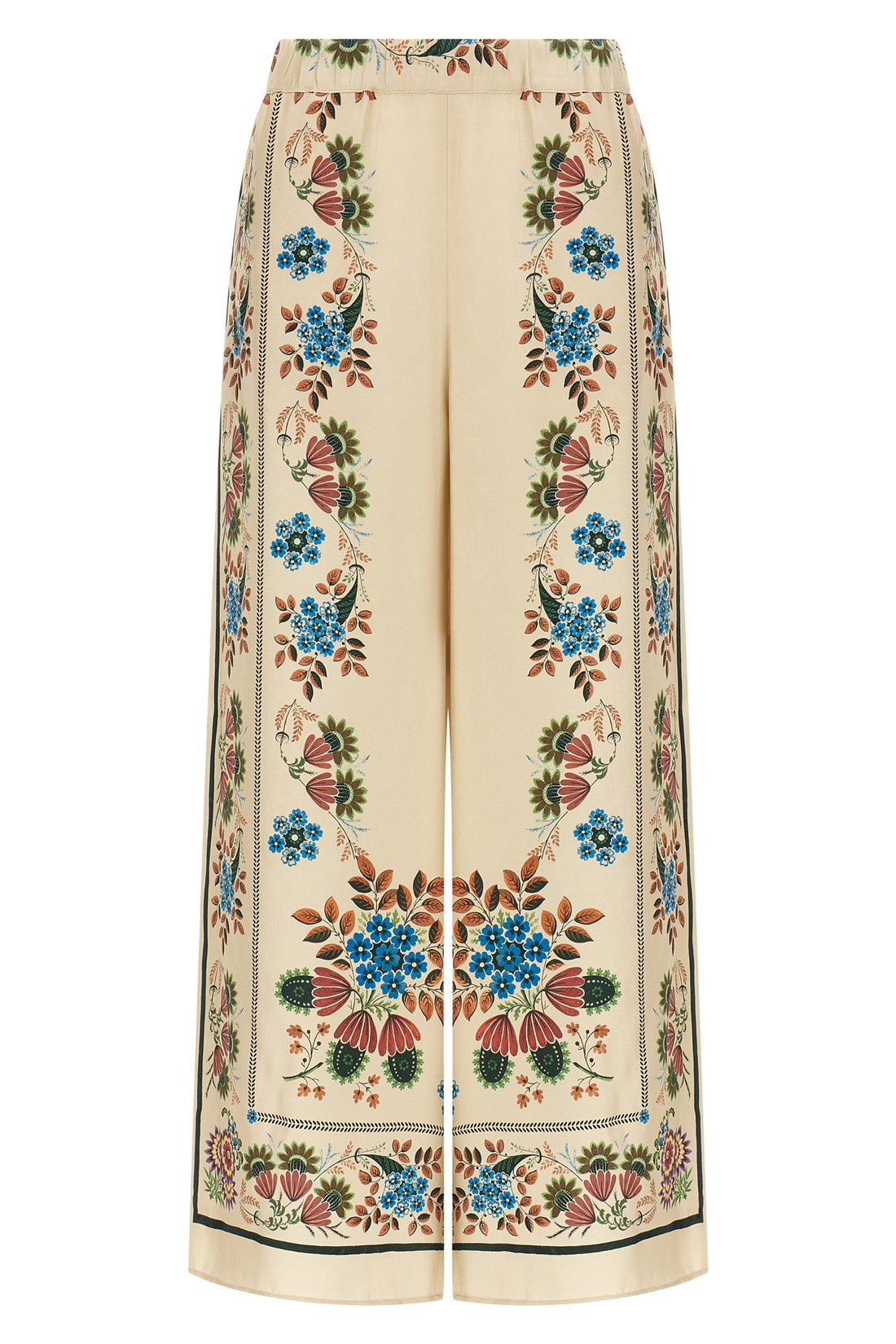 WEEKEND MAX MARA 46 wkdsnack pants in pure patterned silk twill