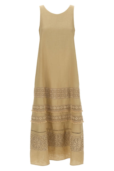 long wikdolmen capsule mediterranean ease dress in pure linen gabardine