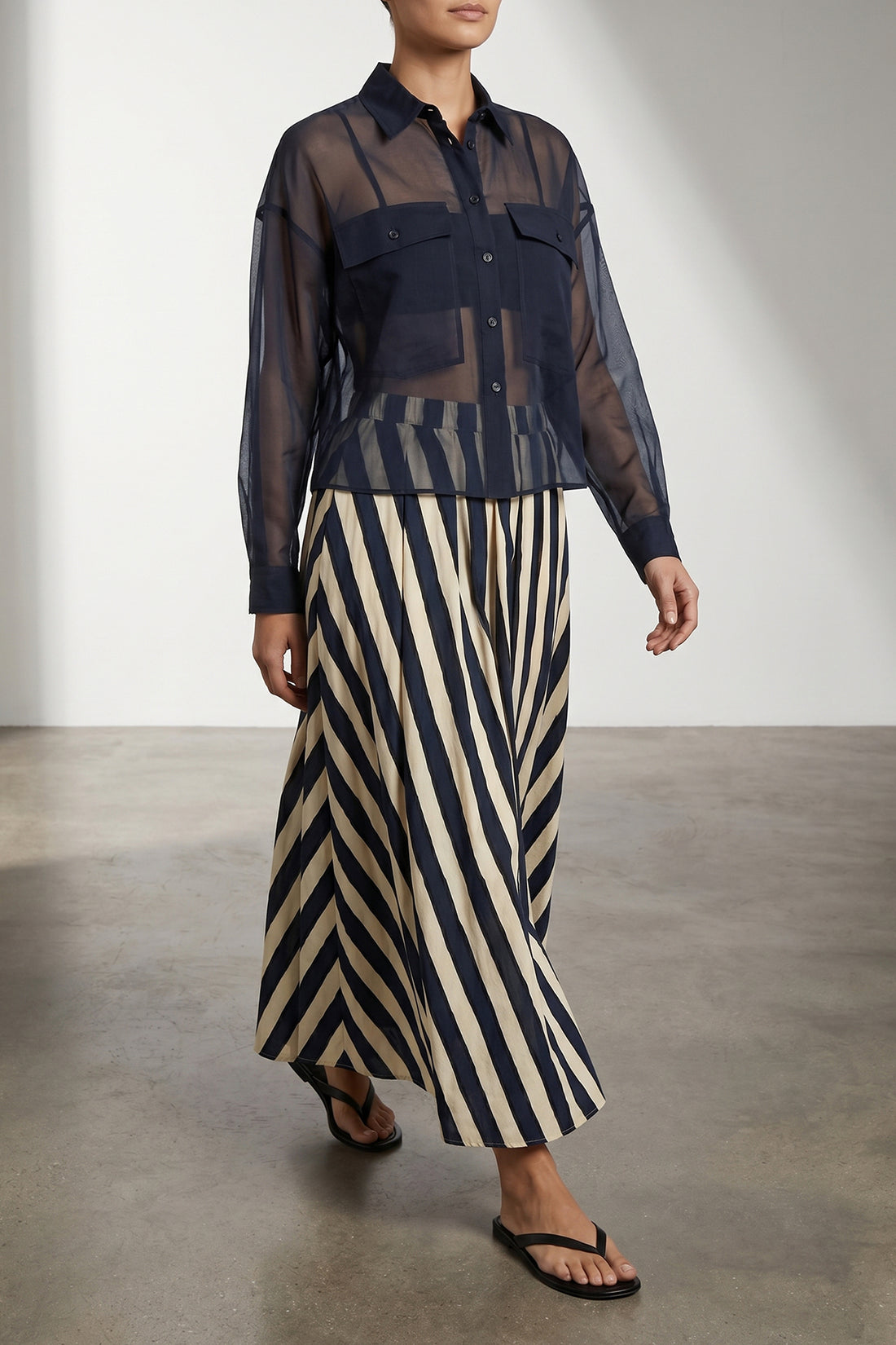 WEEKEND MAX MARA 40 wkdcolomba semi-transparent pure silk organza shirt