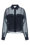 wkdcolomba semi-transparent pure silk organza shirt