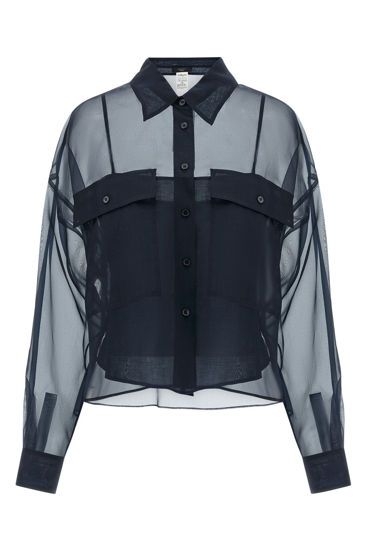 wkdcolomba semi-transparent pure silk organza shirt