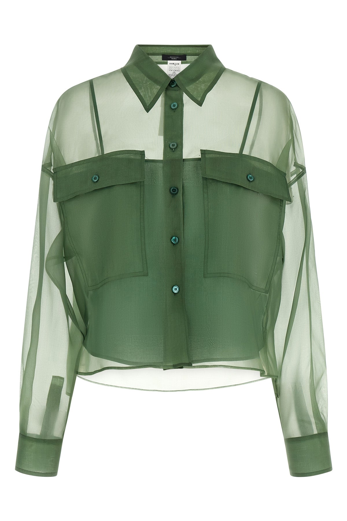 wkdcolomba semi-transparent pure silk organza shirt