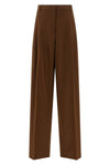 fluid mstbacio trousers in pure natural stretch wool canvas finished