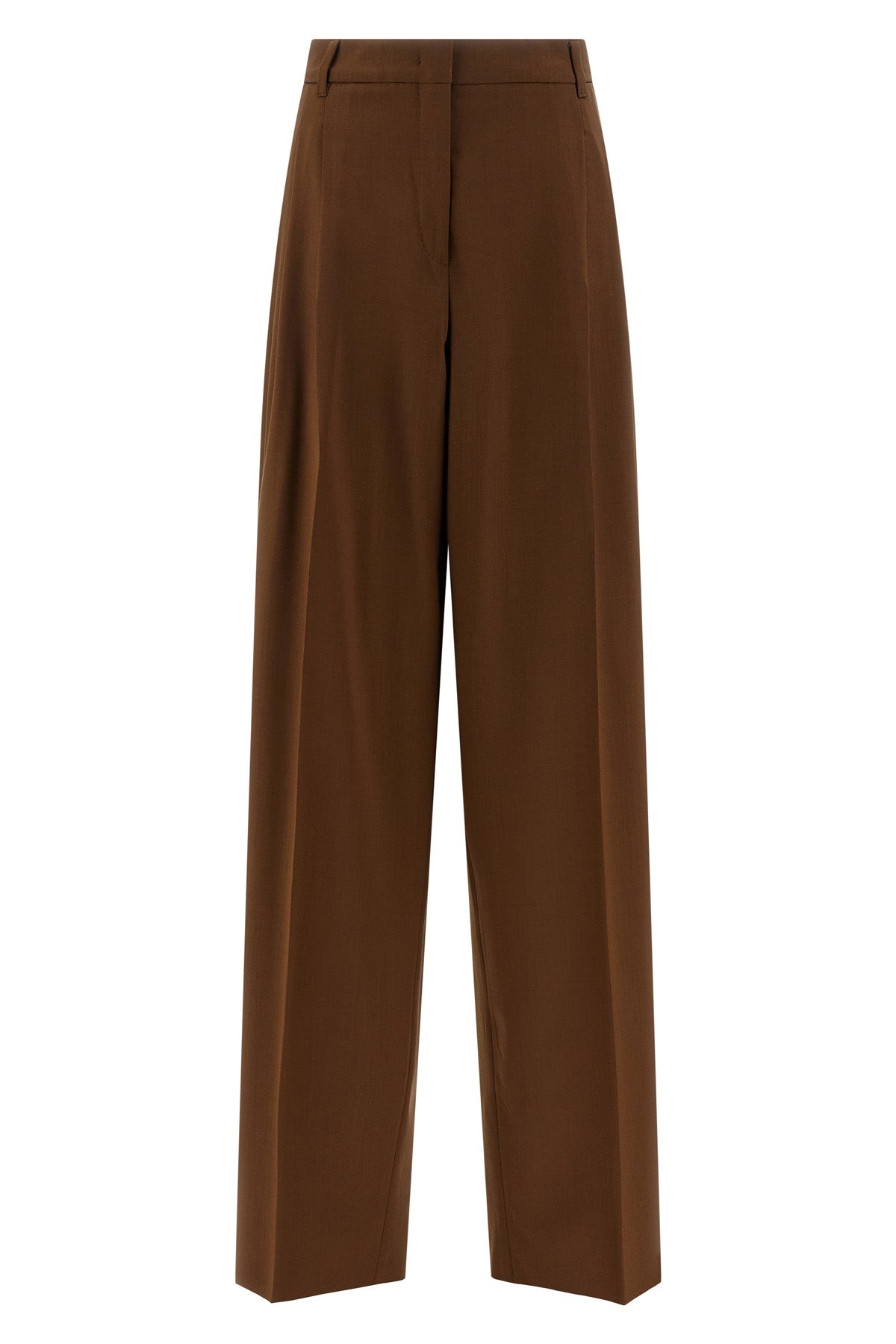 fluid mstbacio trousers in pure natural stretch wool canvas finished