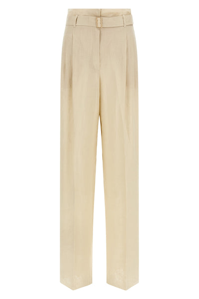 mstmateria trousers in pure washed pure linen light canvas