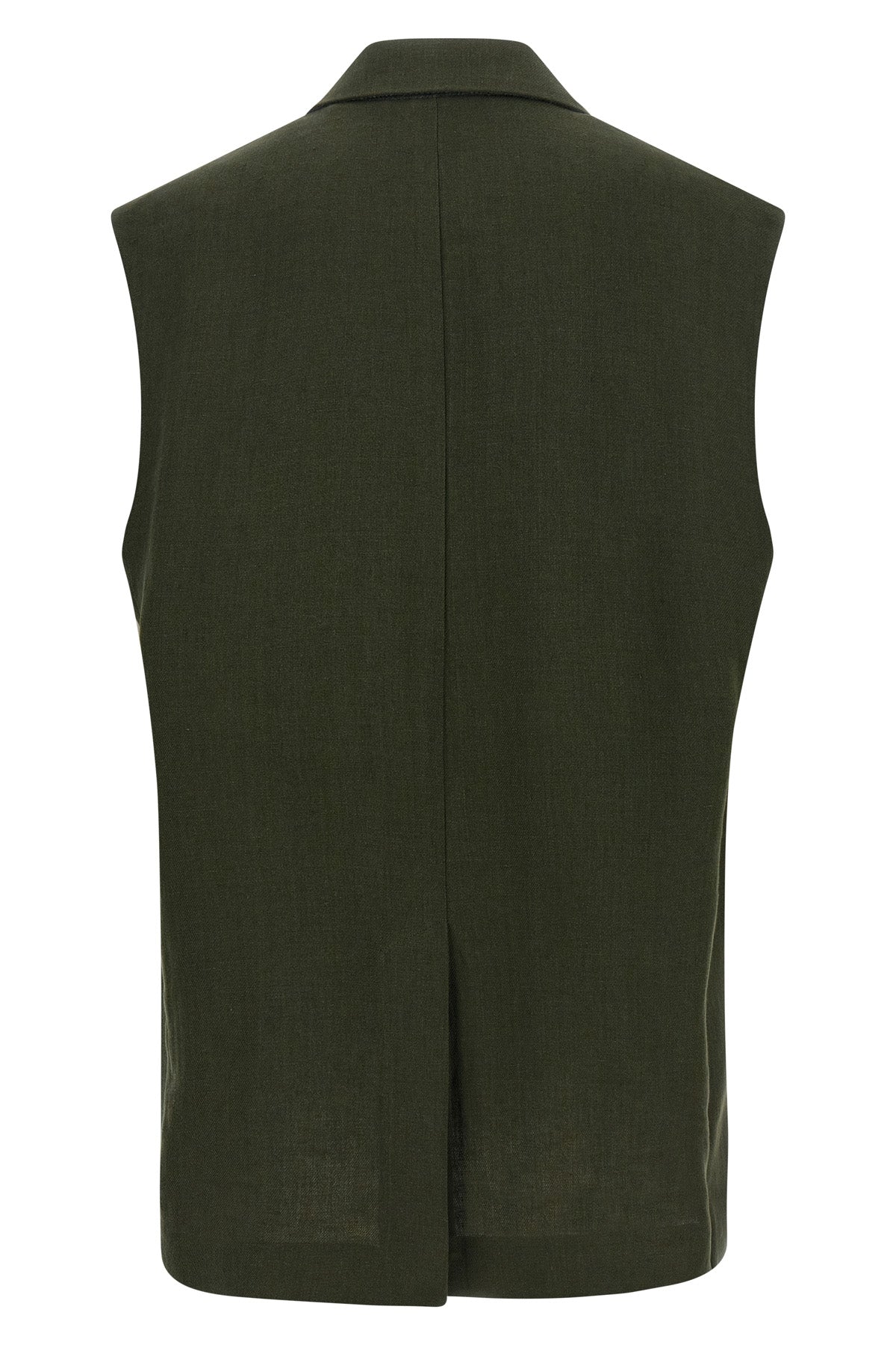mstaia waistcoat in pure linen délavé batavia