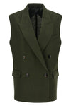 mstaia waistcoat in pure linen délavé batavia