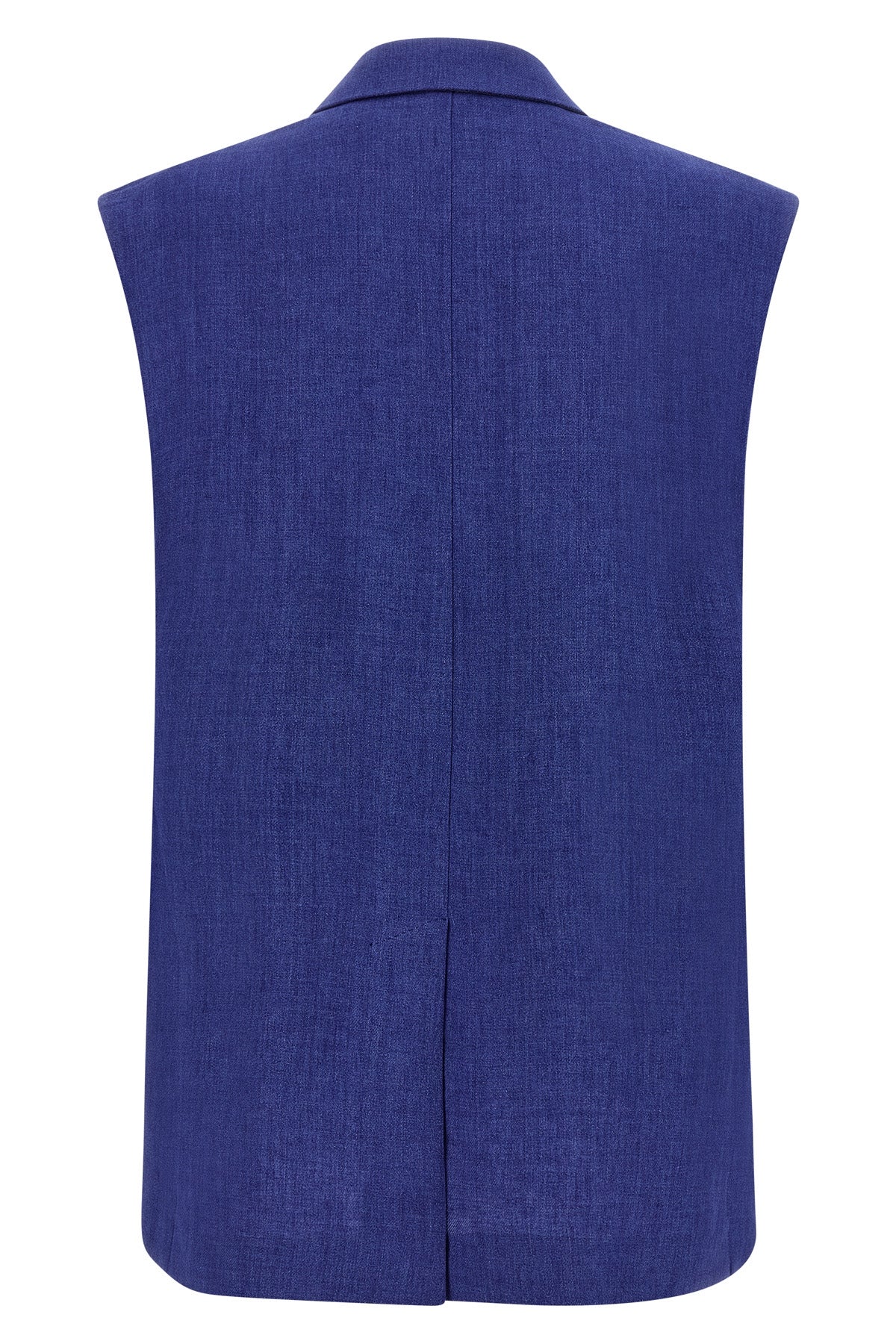 mstaia waistcoat in pure linen délavé batavia