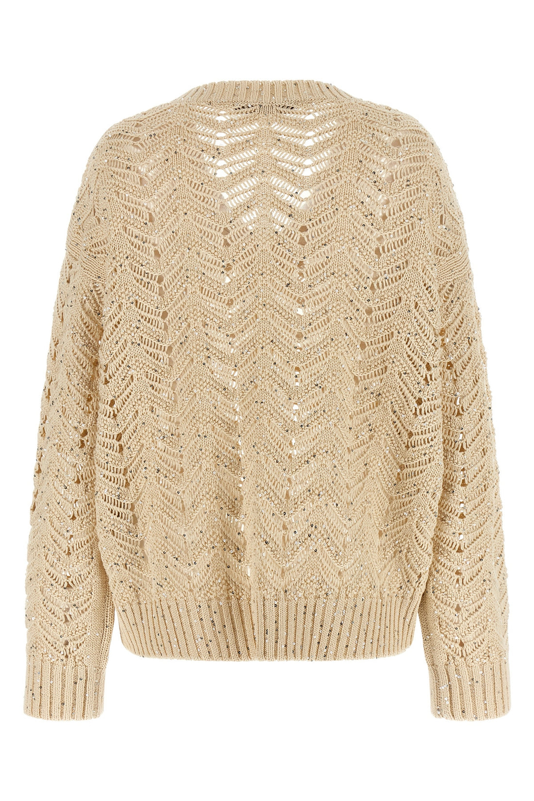 MAX MARA STUDIO L mstfelino sweater in pure cotton yarn worked on chevron stitch perforated