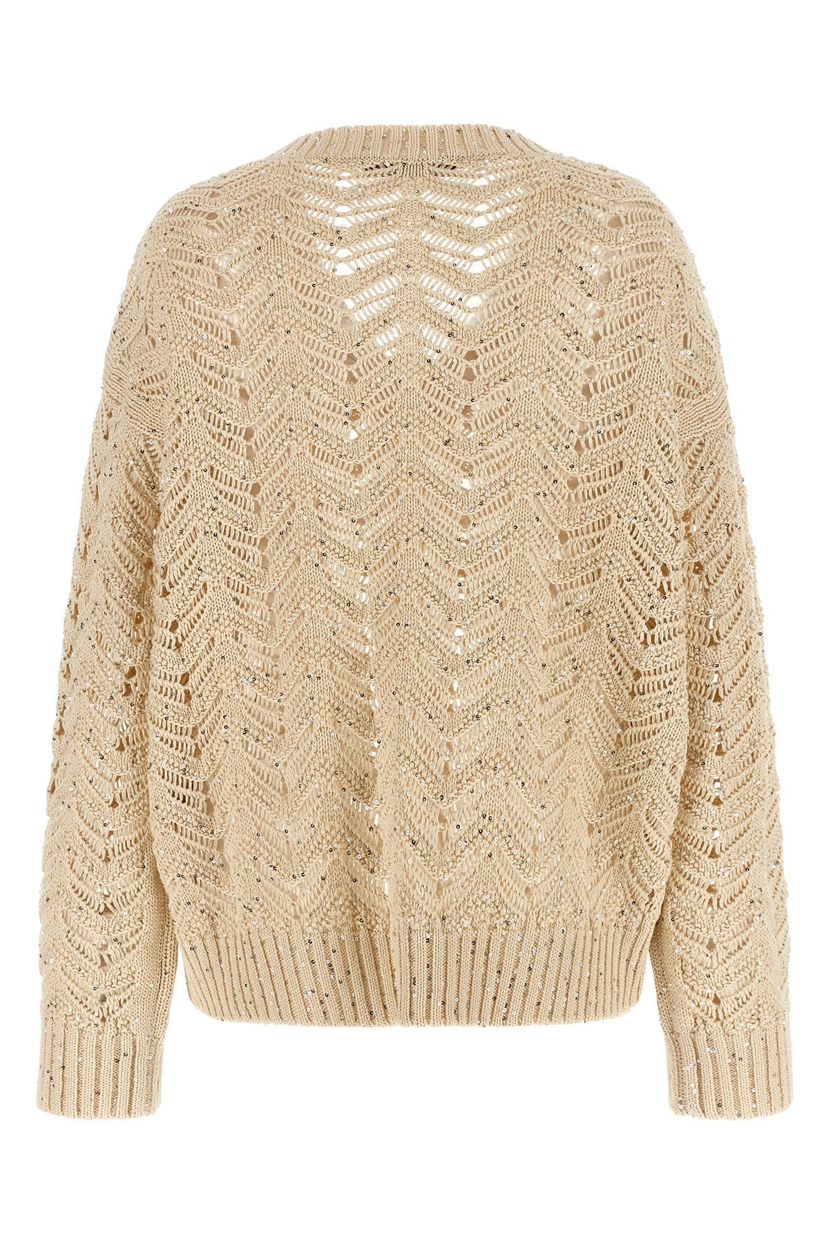 mstfelino sweater in pure cotton yarn worked on chevron stitch perforated