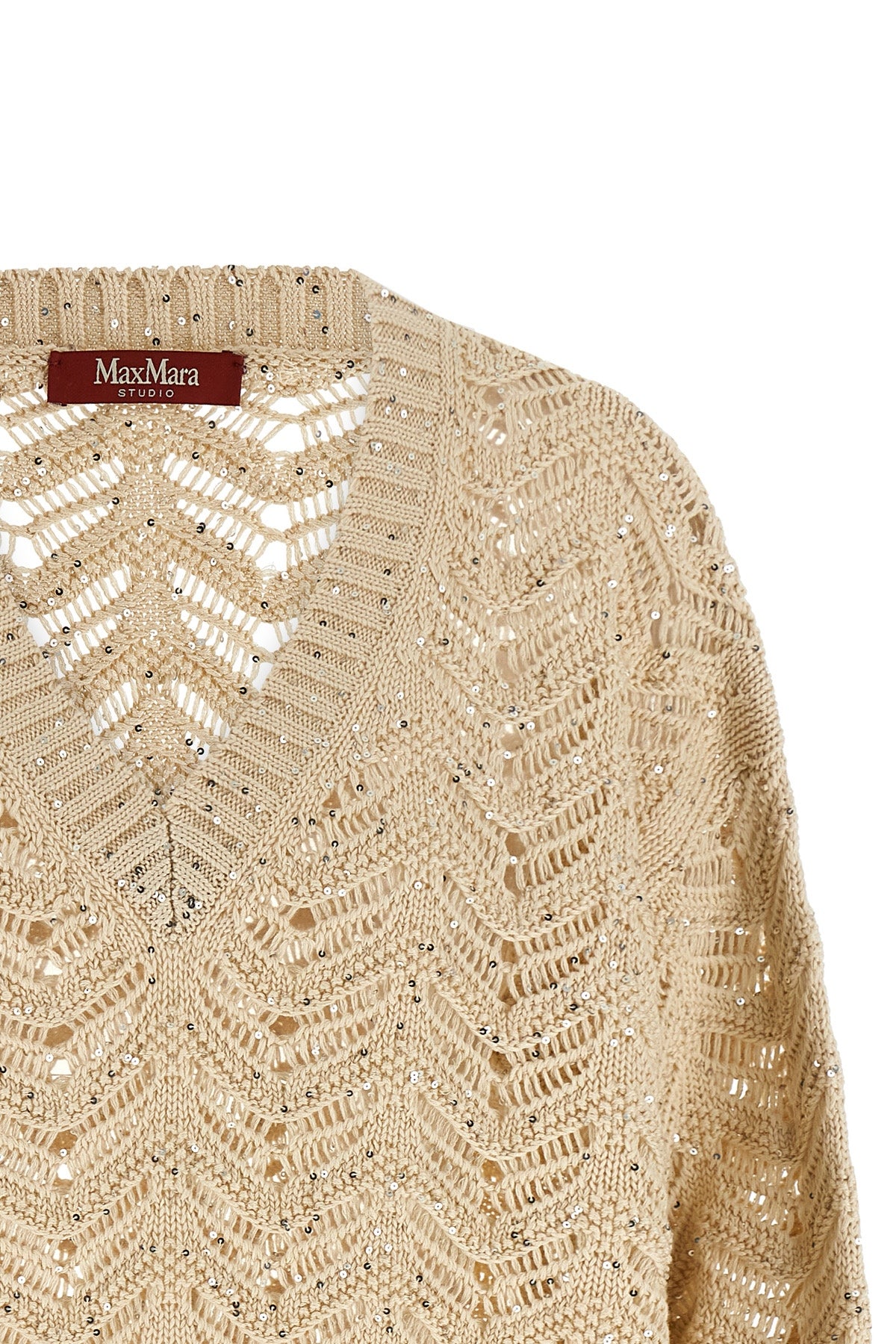 mstfelino sweater in pure cotton yarn worked on chevron stitch perforated