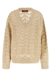 mstfelino sweater in pure cotton yarn worked on chevron stitch perforated