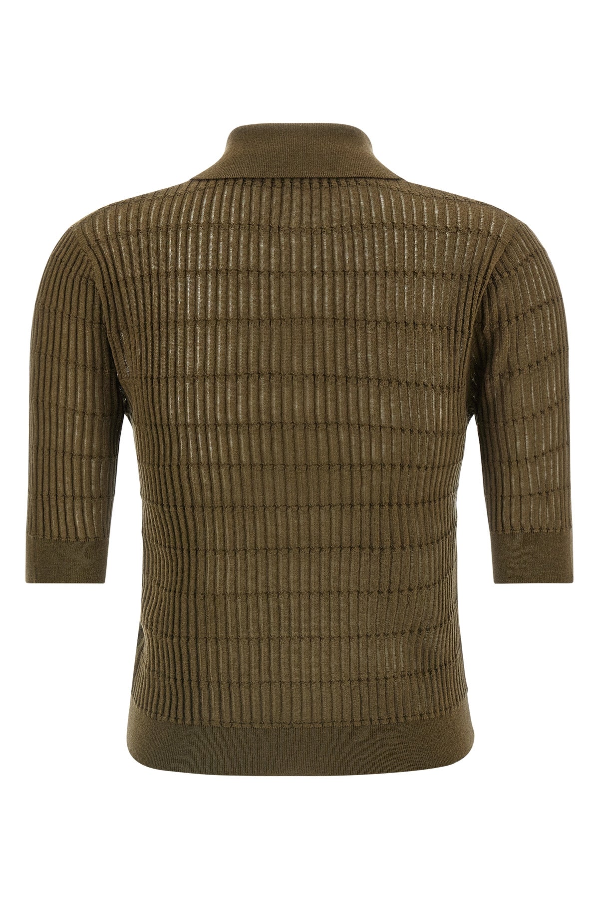 mstgallo polo shirt in wool and silk yarn worked in flat ribbed
