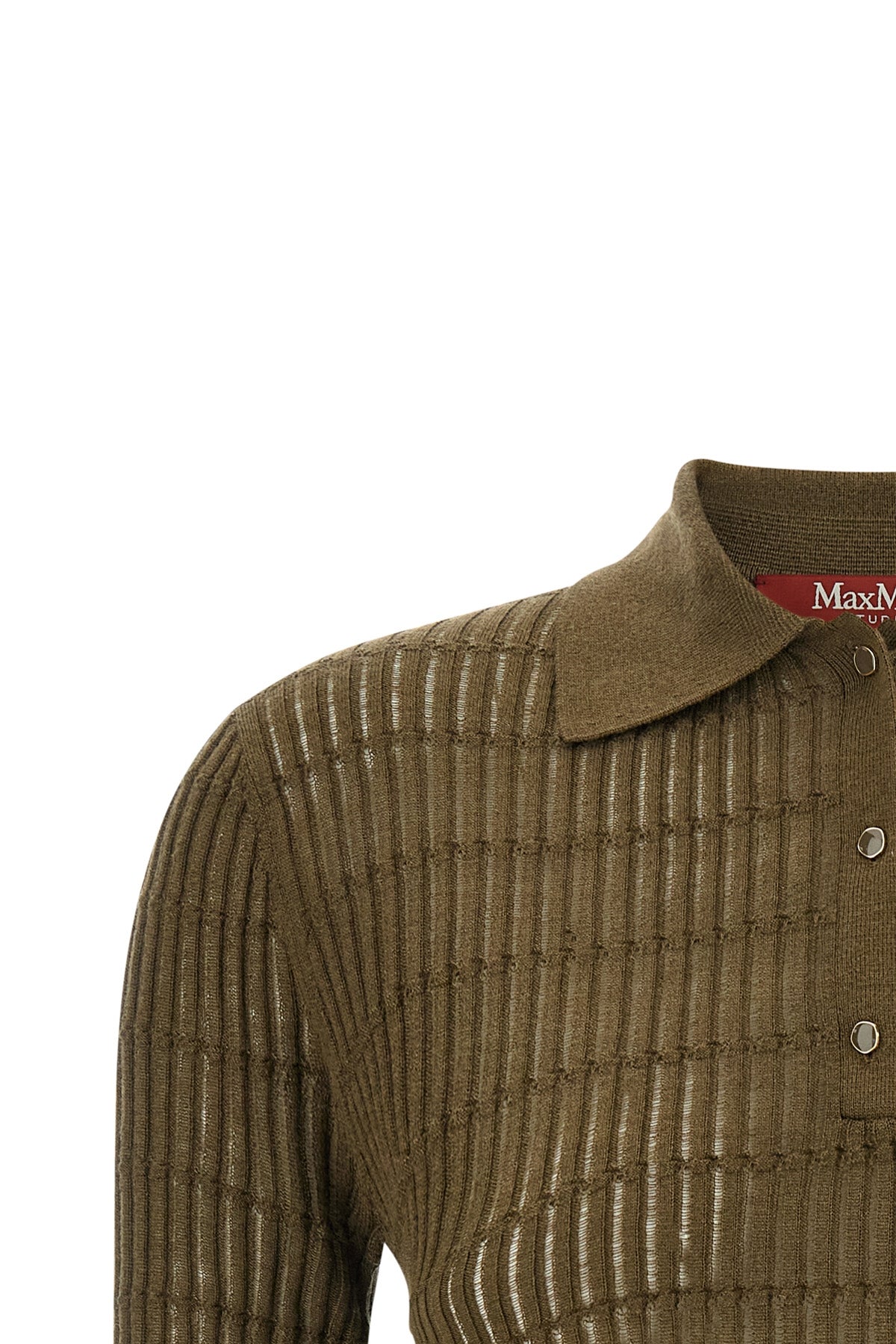 mstgallo polo shirt in wool and silk yarn worked in flat ribbed