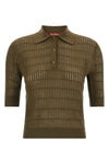 mstgallo polo shirt in wool and silk yarn worked in flat ribbed