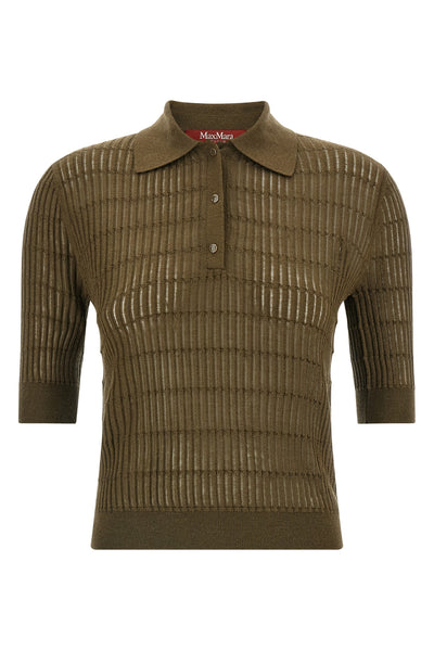 mstgallo polo shirt in wool and silk yarn worked in flat ribbed