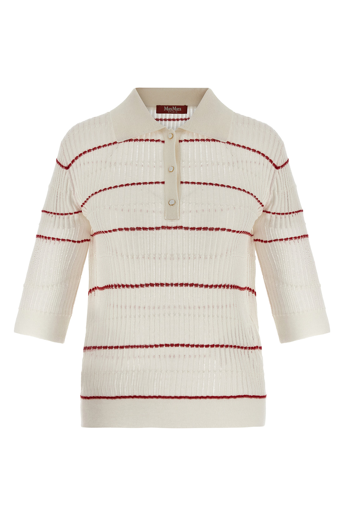 MAX MARA STUDIO L mstgallo polo shirt in silk and wool blend
