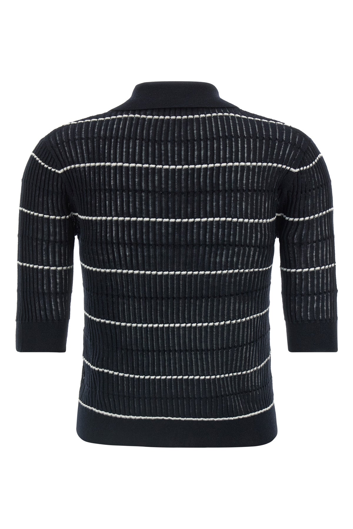 mstgallo polo shirt in wool and silk yarn worked in flat ribbed