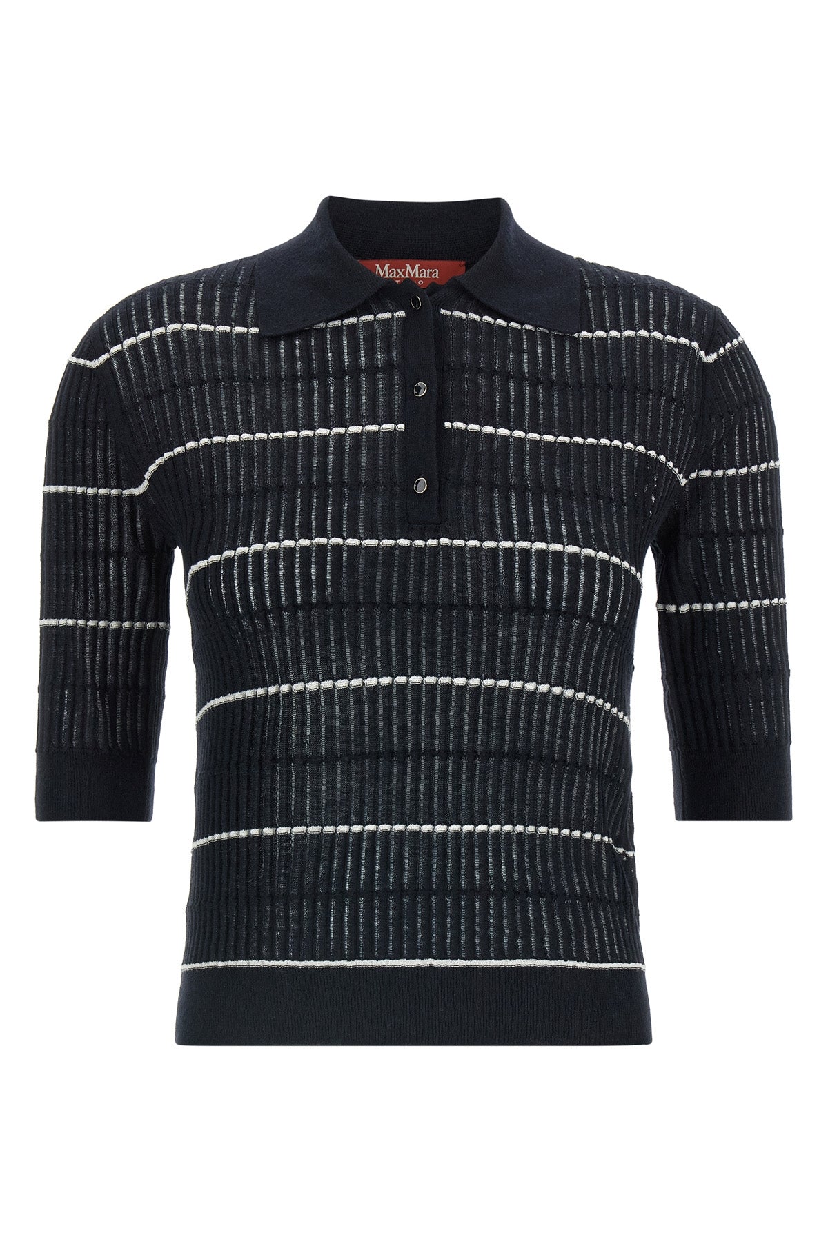 mstgallo polo shirt in wool and silk yarn worked in flat ribbed