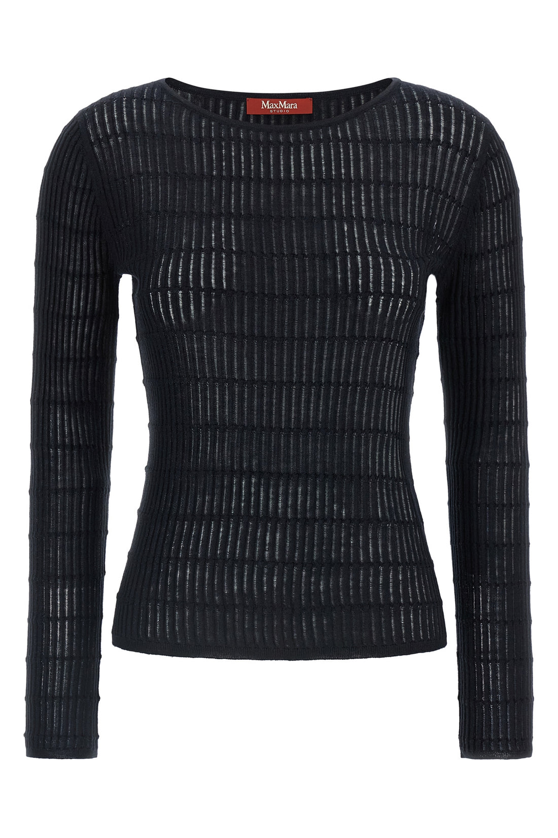 MAX MARA STUDIO L mstpedone flat ribbed wool and silk yarn sweater