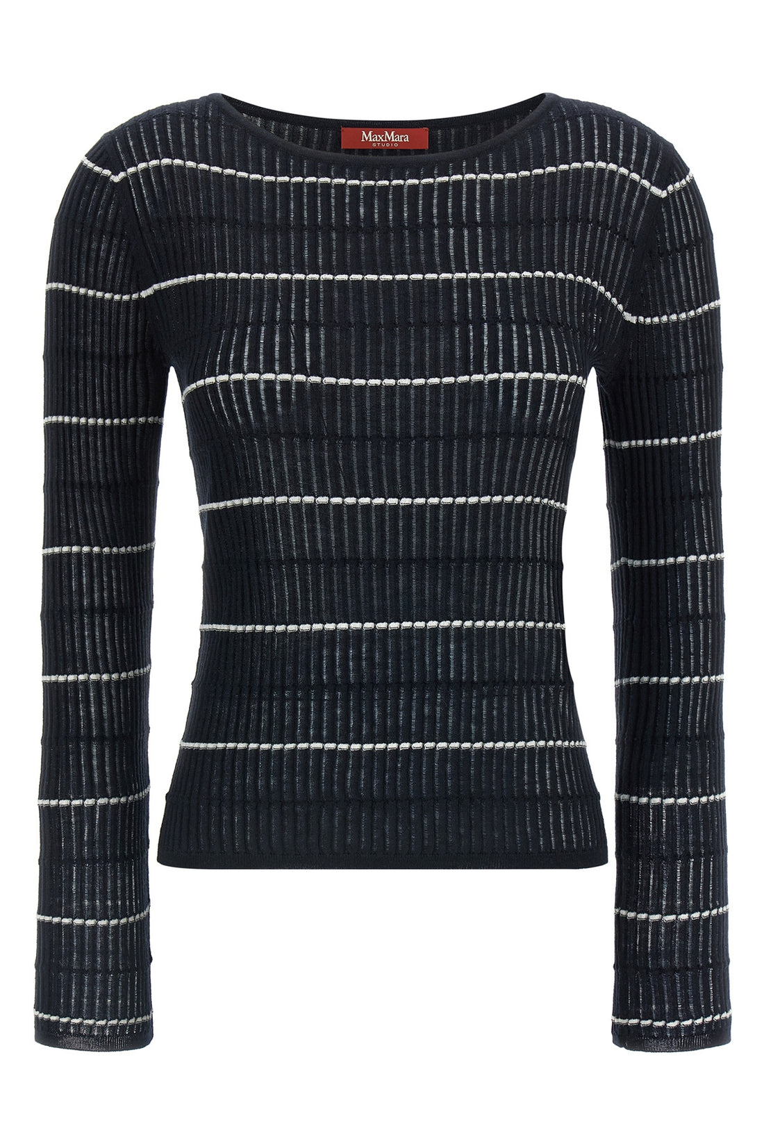 MAX MARA STUDIO L mstpedone flat ribbed wool and silk yarn sweater