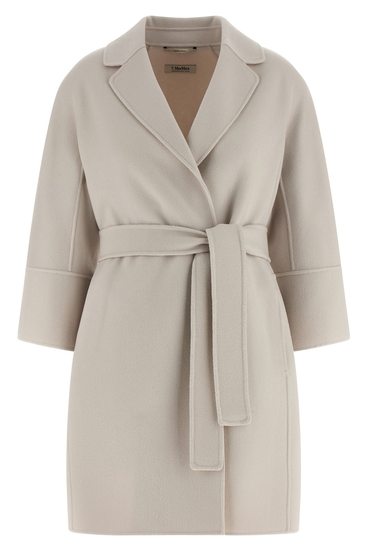 arona coat in double drap of pure wool sewn by hand