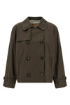 mtctesoro short trench coat in technical waterproof cotton twill