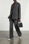 smmelfi single-breasted blazer in pure wool drap
