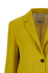 smmalberta single-breasted blazer in pure linen canvas