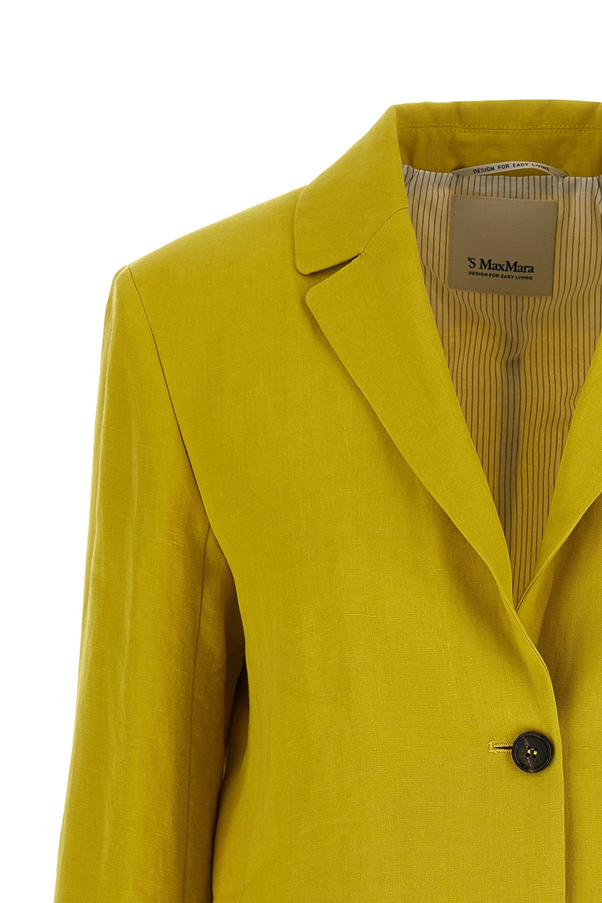 smmalberta single-breasted blazer in pure linen canvas