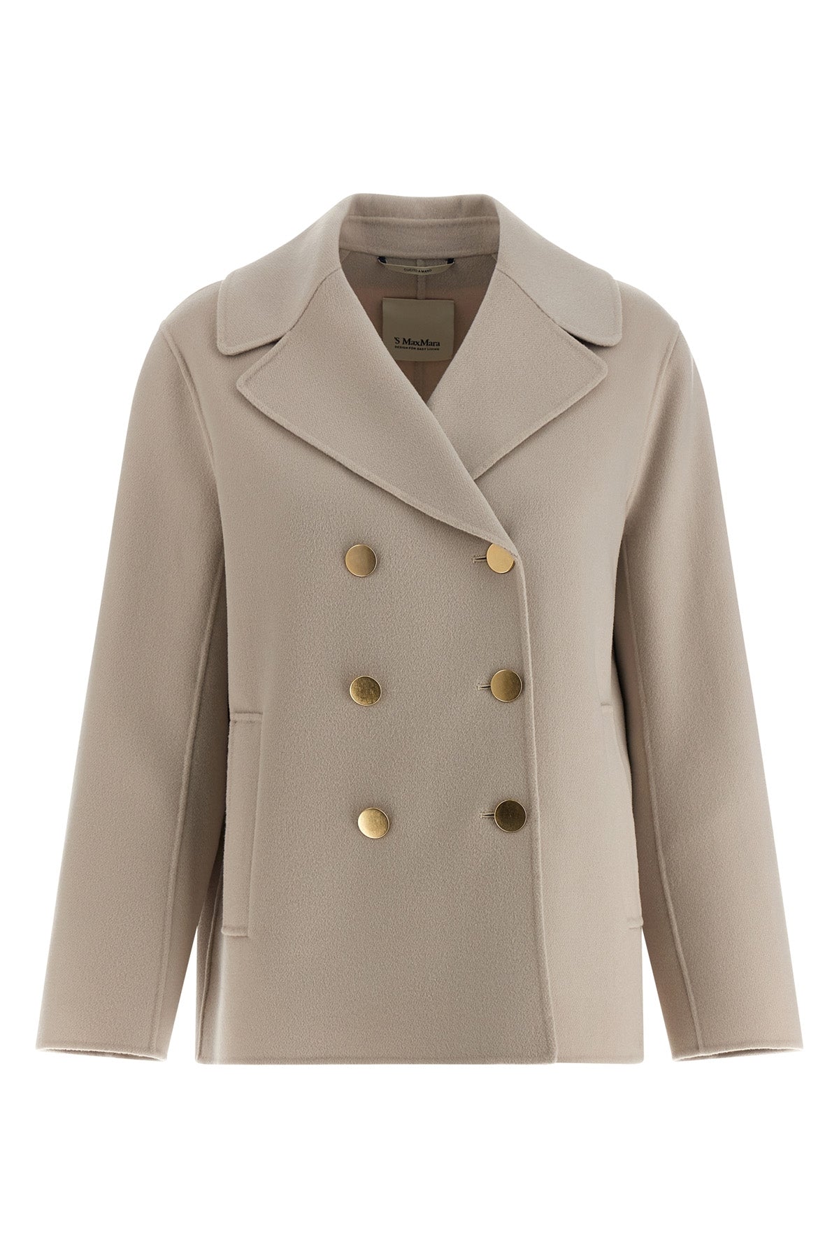 smmmargot double-breasted caban-inspired blazer in double drap of pure wool