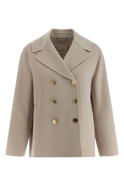 smmmargot double-breasted caban-inspired blazer in double drap of pure wool