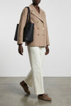 smmmargot double-breasted caban-inspired blazer in double drap of pure wool