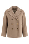 smmmargot double-breasted caban-inspired blazer in double drap of pure wool
