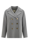 smmmargot double-breasted caban-inspired blazer in double drap of pure wool
