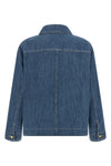 smmgalante single-breasted blazer in cotton denim and linen