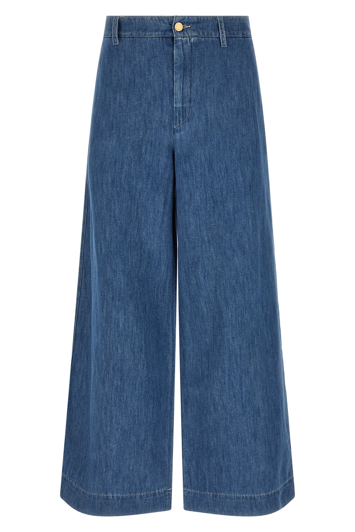 smmastice jeans in garment-treated cotton and linen denim