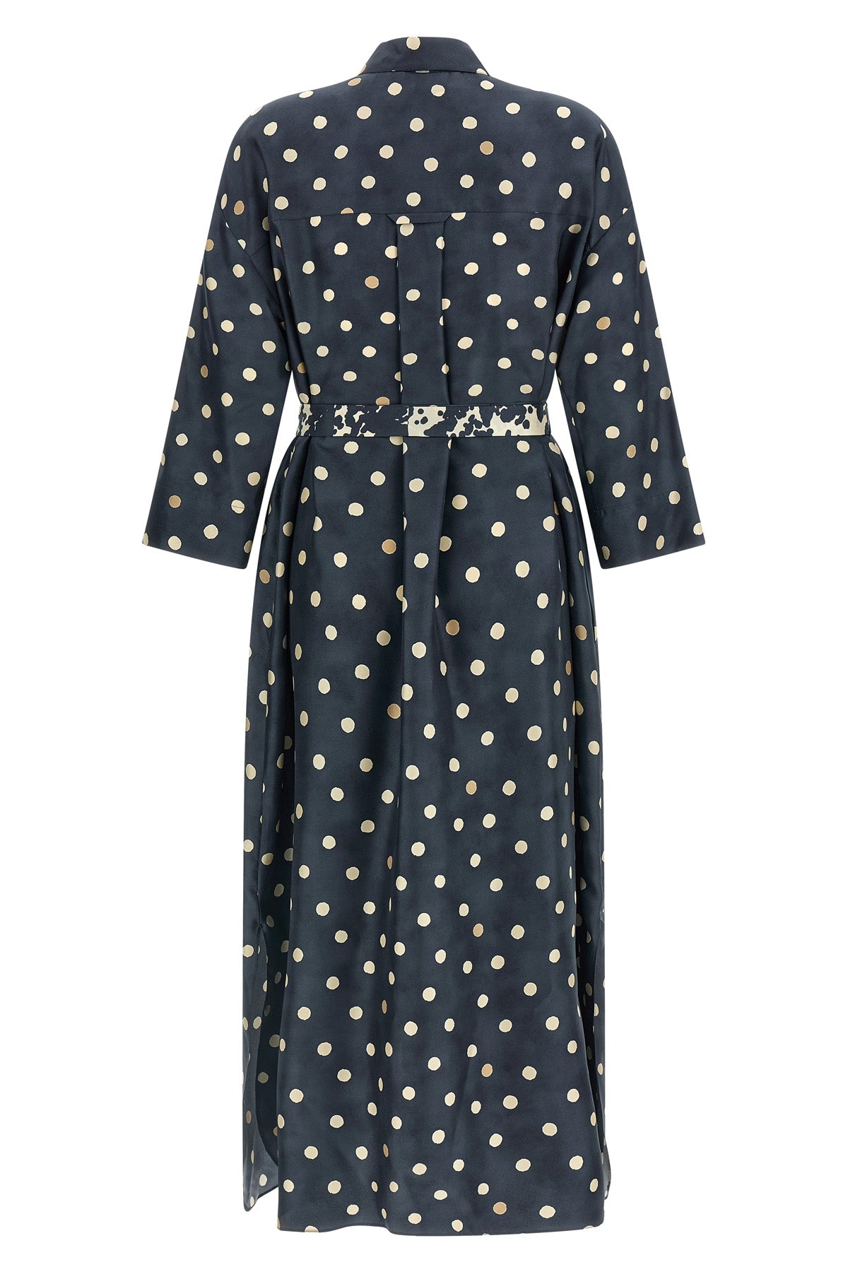 smmleva midi dress in pure silk twill