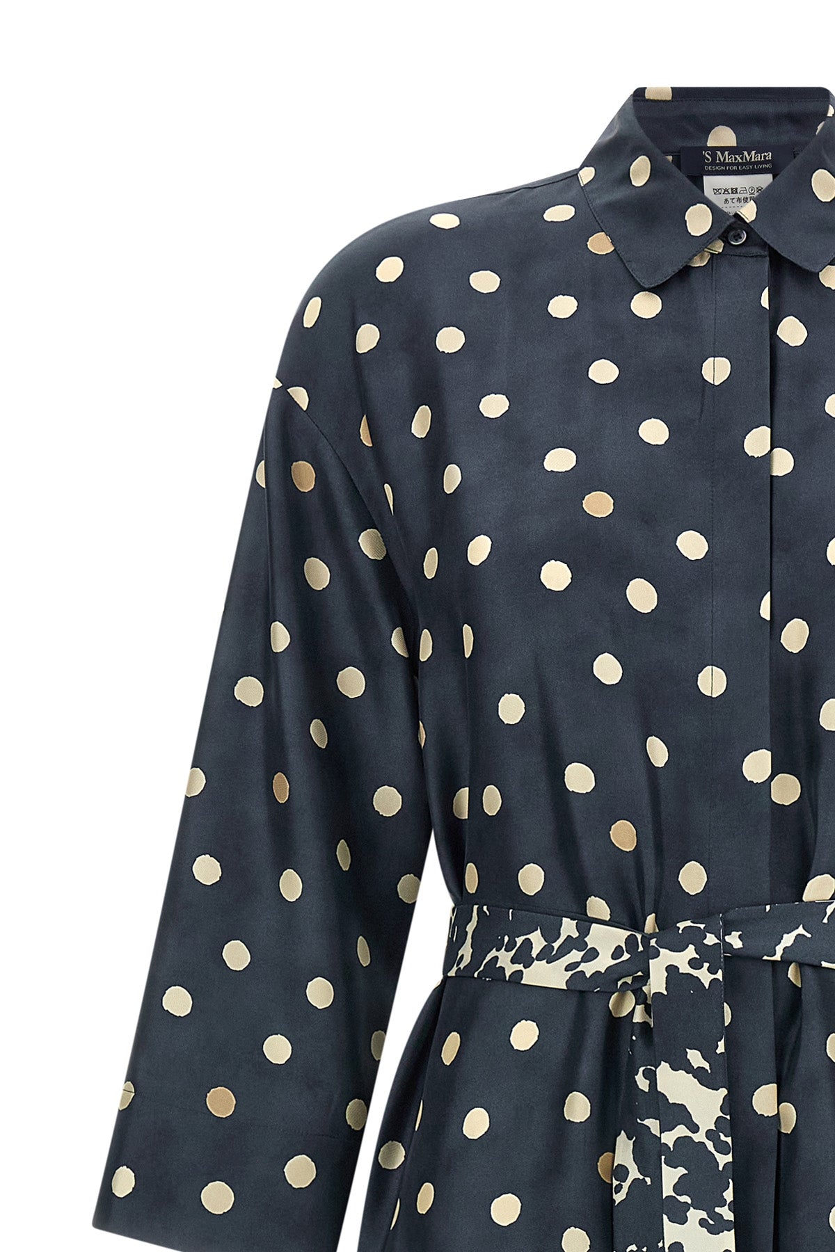 smmleva midi dress in pure silk twill
