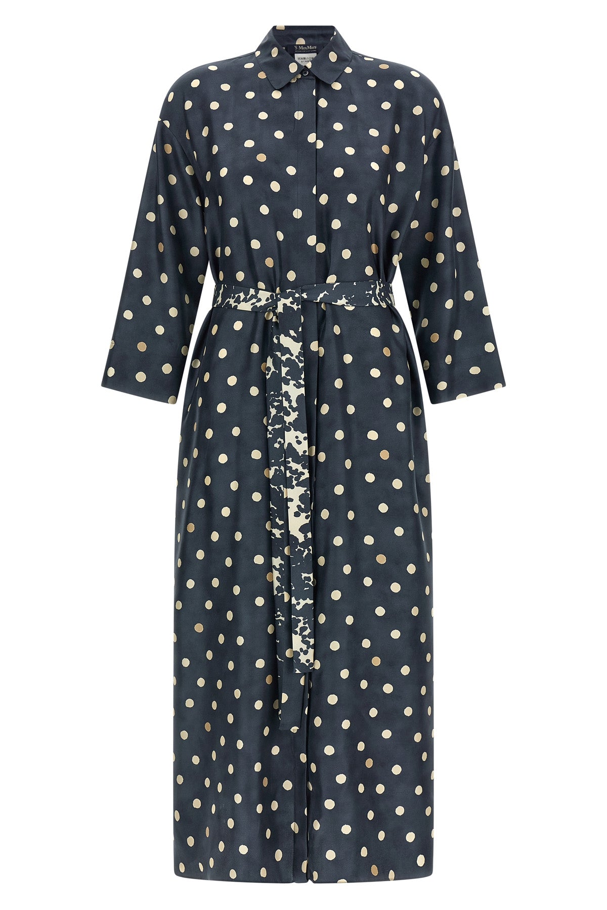 smmleva midi dress in pure silk twill