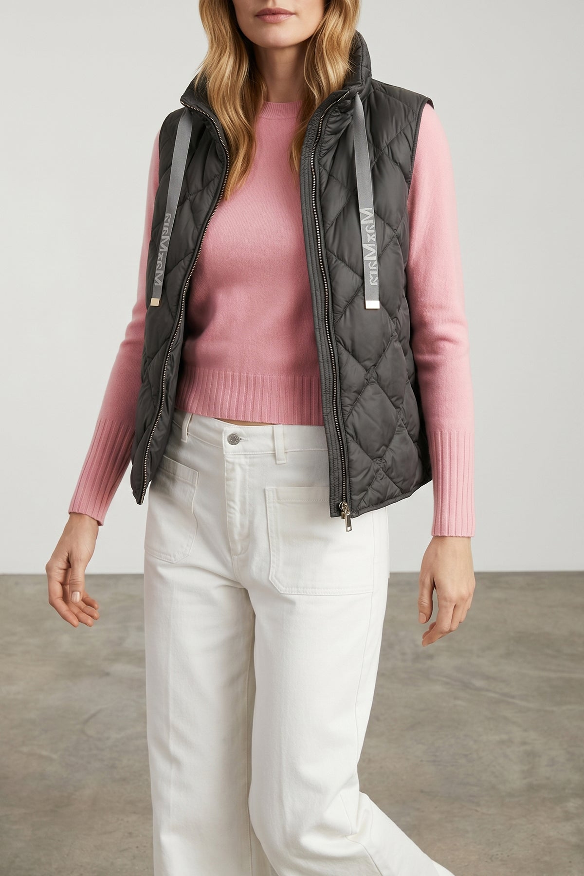 tregic vest in iridescent anti-drip canvas quilted