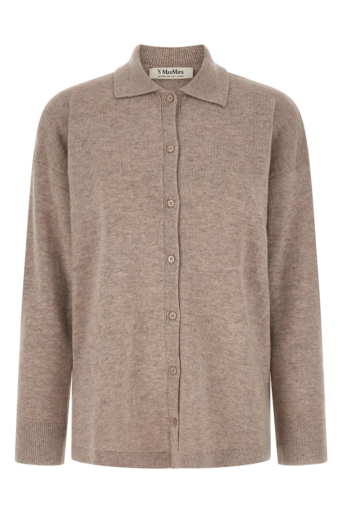 smmgatti cardigan in solid-knit wool and cashmere yarn