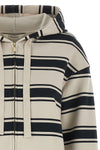 smmdream striped scuba jersey hoodie in cotton blend