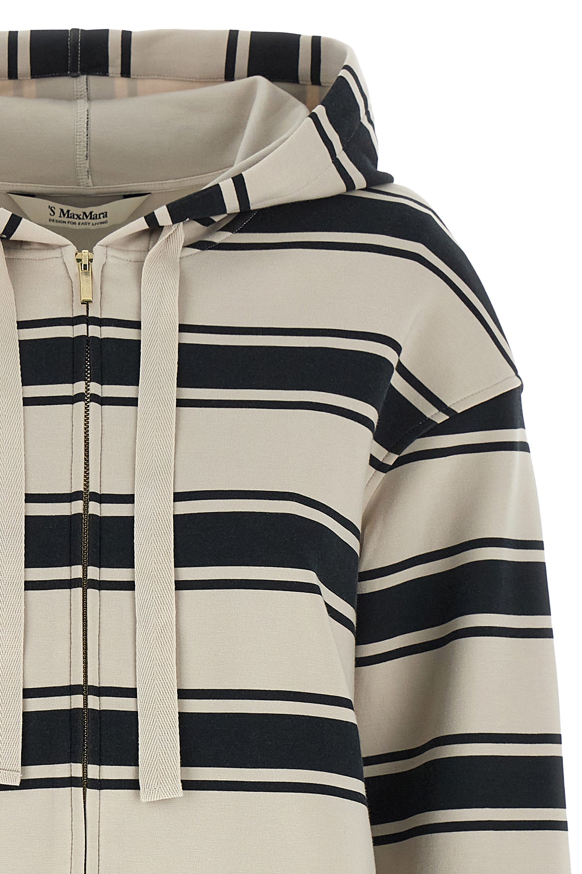 smmdream striped scuba jersey hoodie in cotton blend