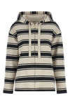 smmdream striped scuba jersey hoodie in cotton blend