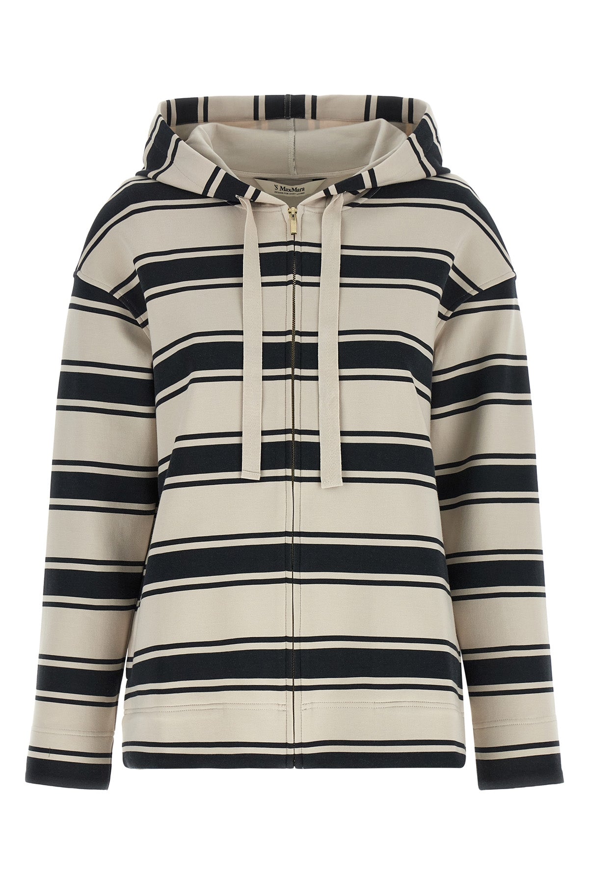 smmdream striped scuba jersey hoodie in cotton blend