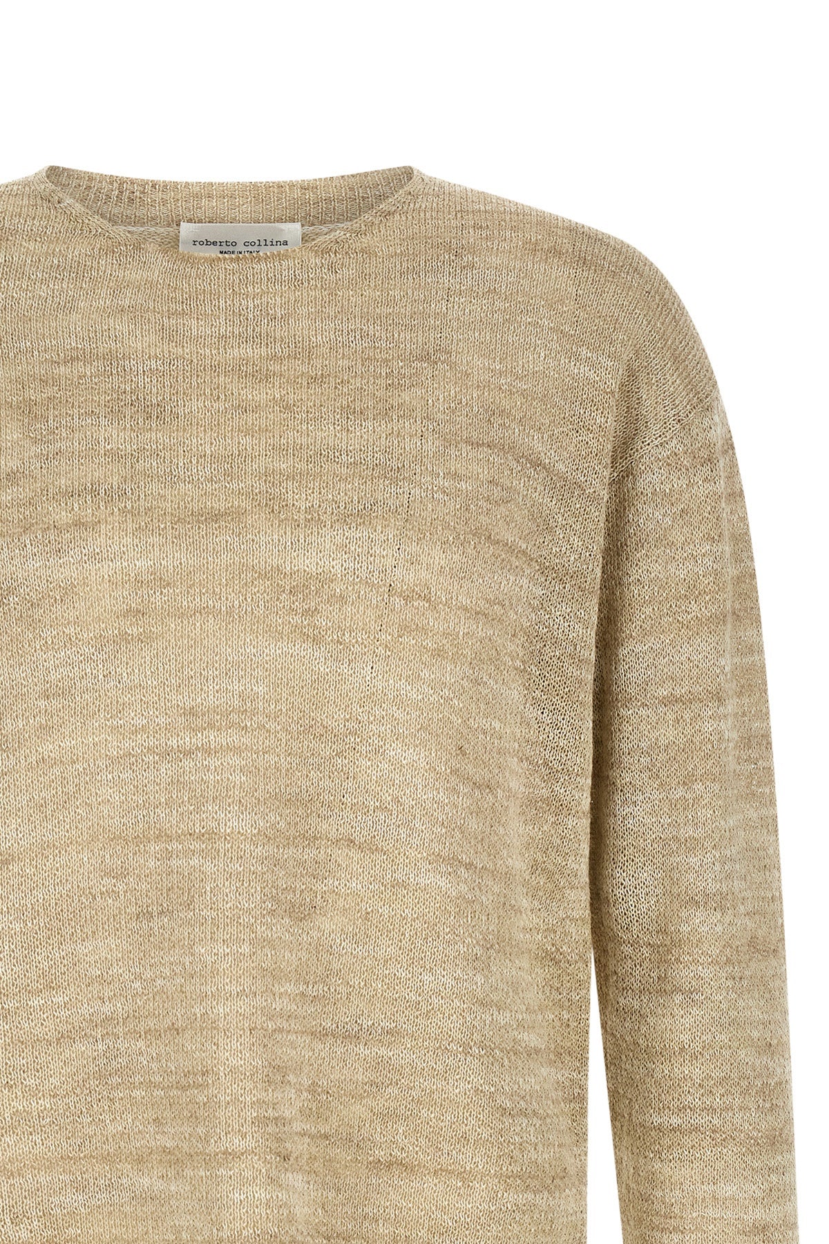 mouliné knit knit cotton and linen blend sweater that mixes threads of different