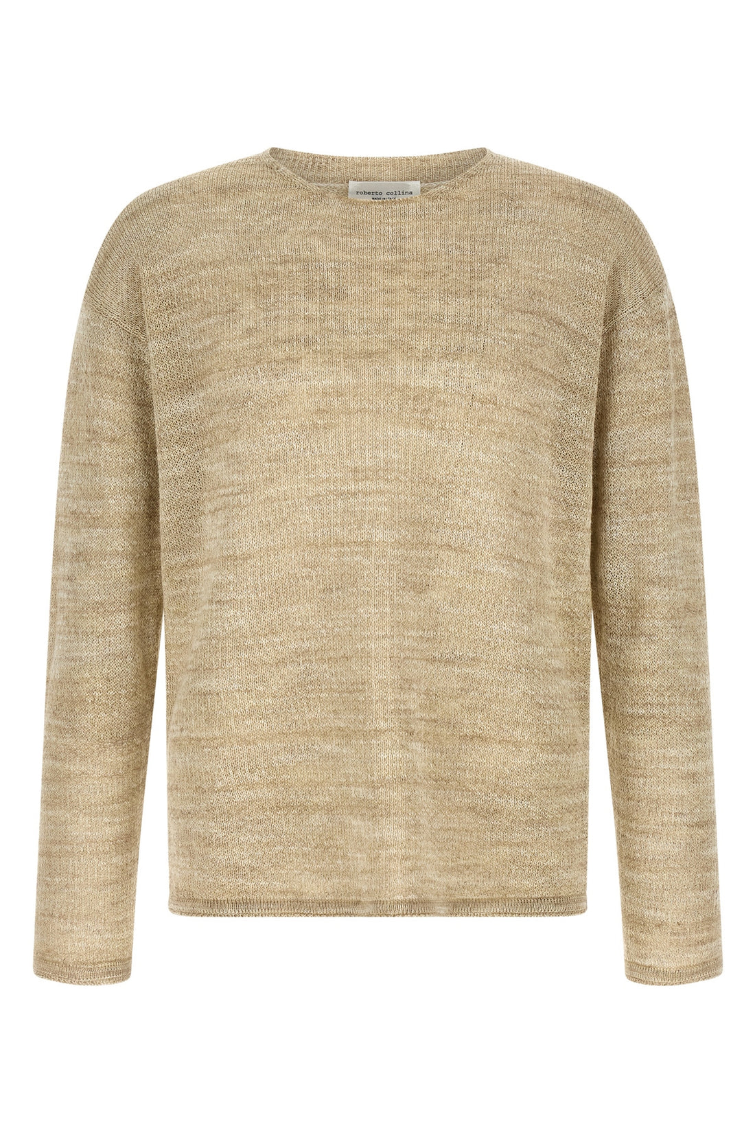 ROBERTO COLLINA 52 mouliné knit knit cotton and linen blend sweater that mixes threads of different