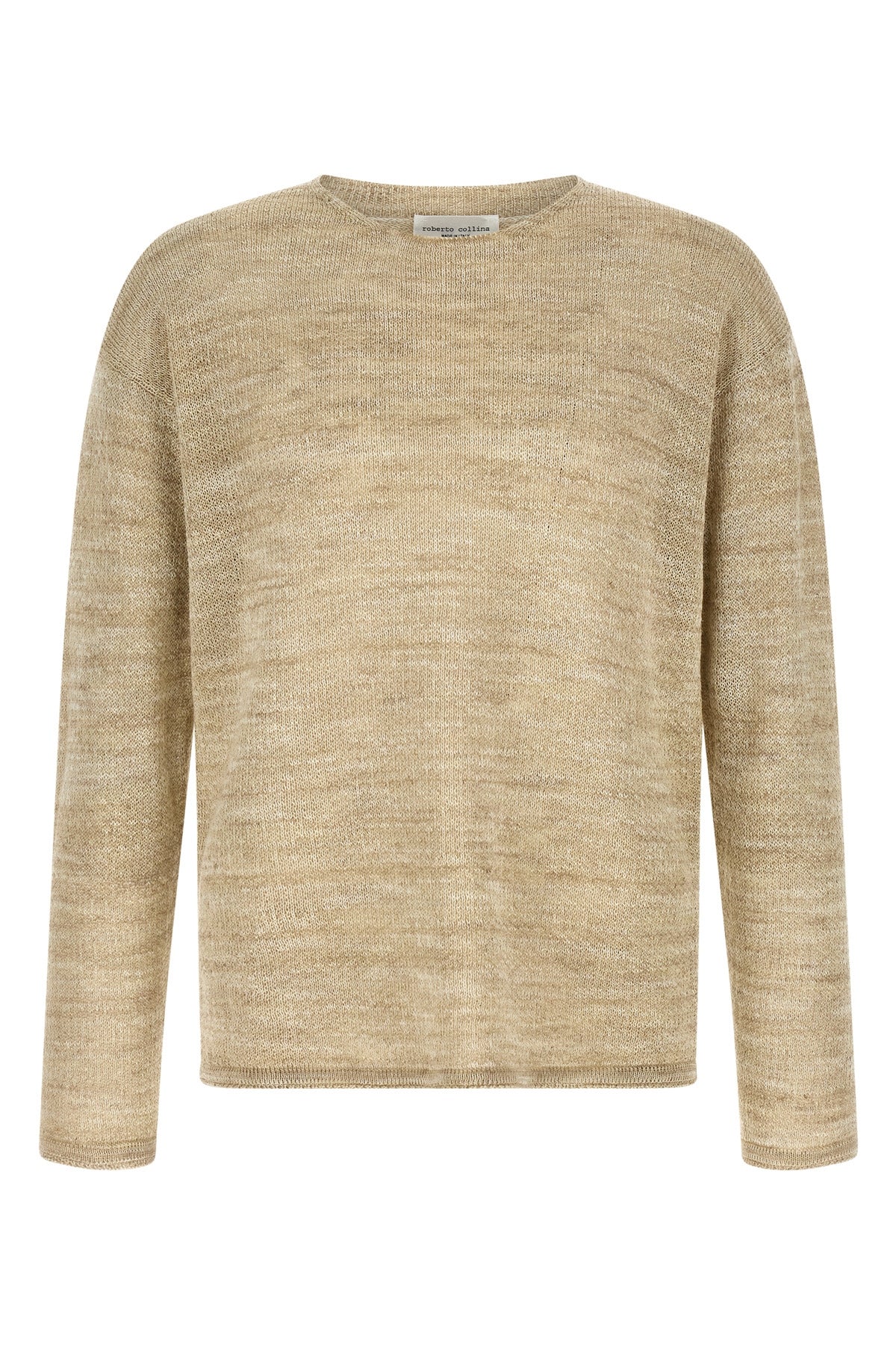 mouliné knit knit cotton and linen blend sweater that mixes threads of different