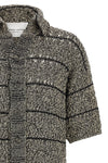 knitted two-tone cotton cardigan